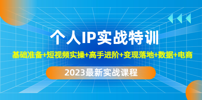 （4735期）2023个人IP实战特训：基础准备+短视频实操+高手进阶+变现落地+数据+电商-韬哥副业项目资源网