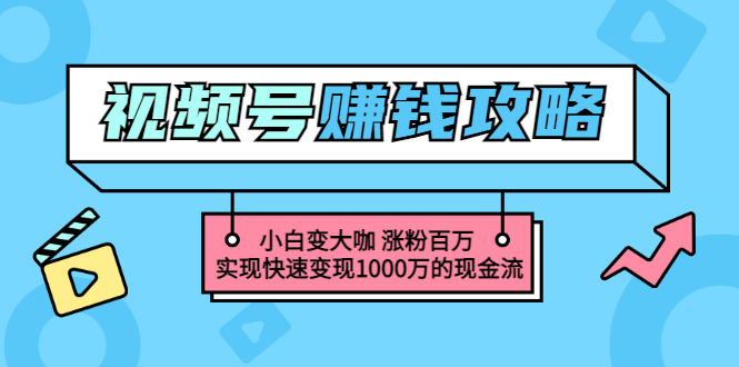 图片[1]-（3020期）玩转微信视频号赚钱：小白变大咖 涨粉百万 实现快速变现1000万的现金流-韬哥副业项目资源网