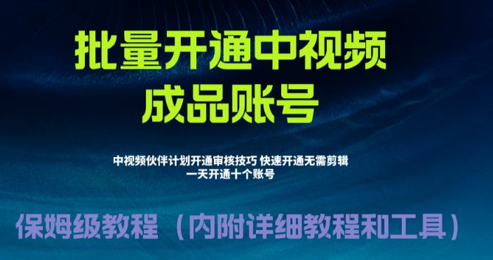 图片[1]-（6561期）外面收费1980暴力开通中视频计划教程，附 快速通过中视频伙伴计划的办法-韬哥副业项目资源网